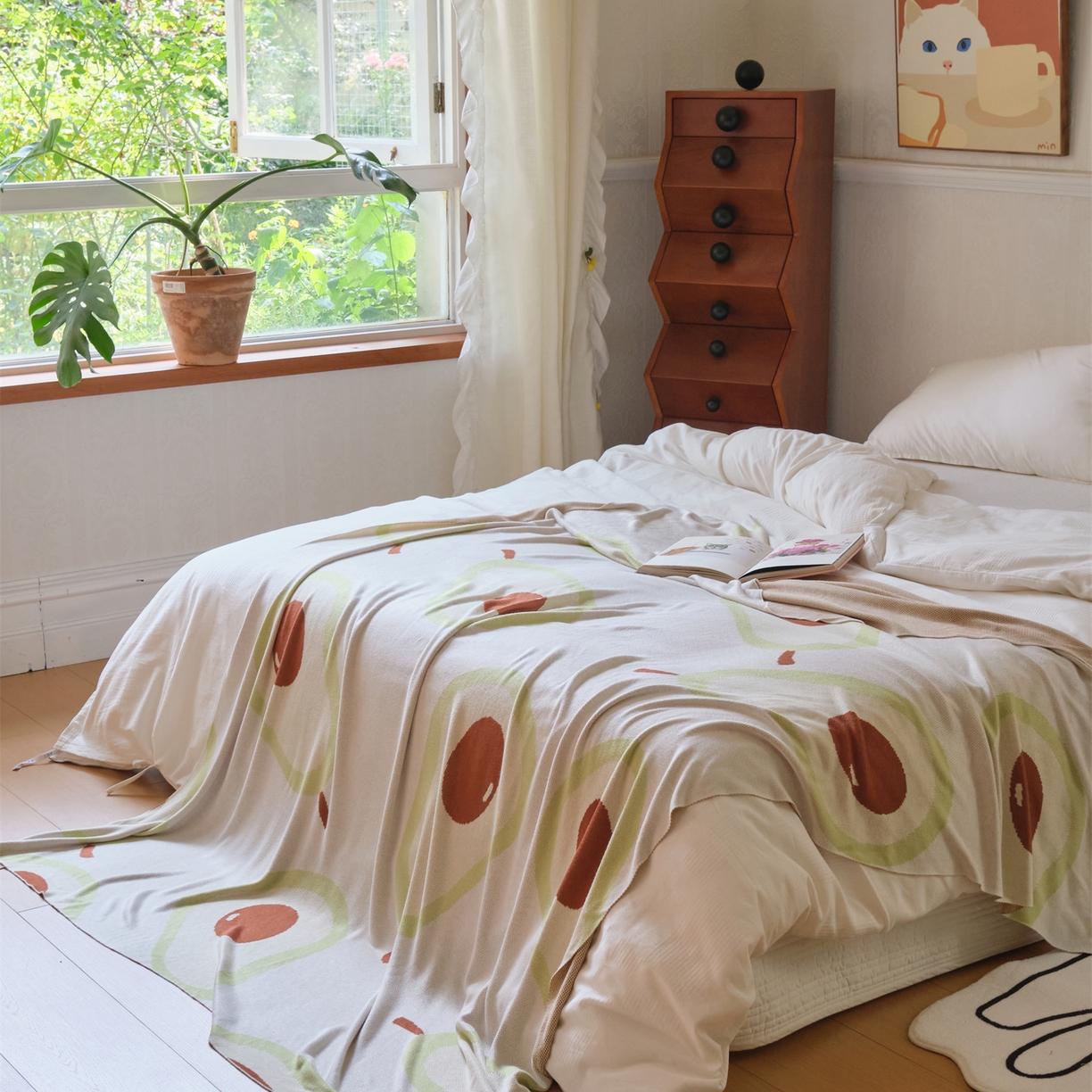 91家纺网 家纺一手货源 找家纺 （总）暖绵绵家纺 2025新款竹纤维牛油果毛毯-艾维卡