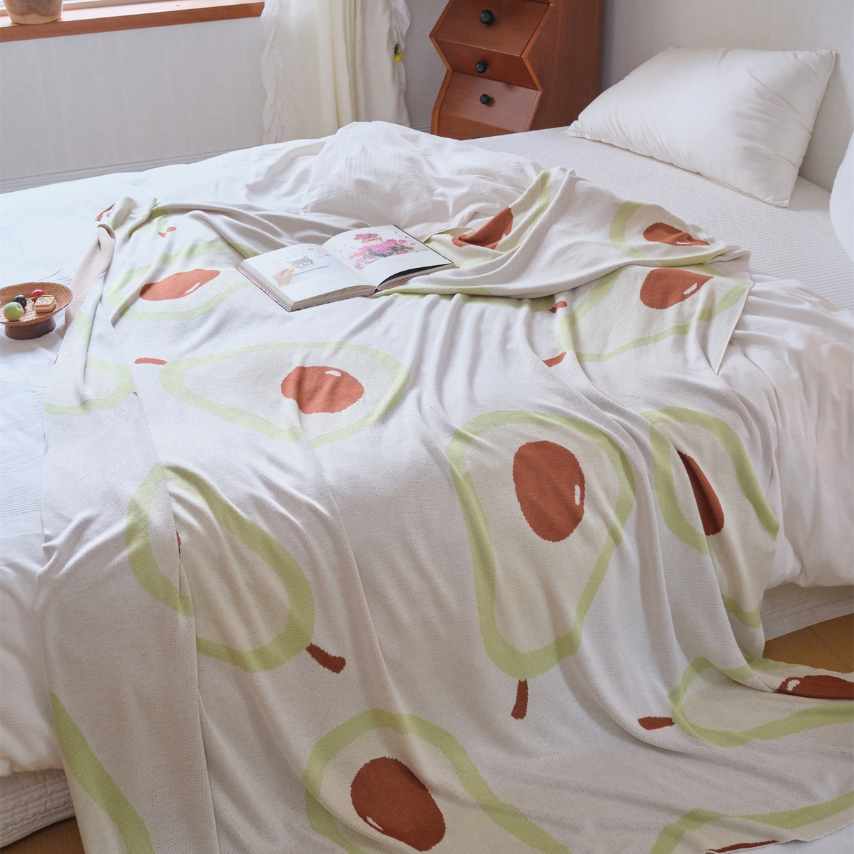 91家纺网 家纺一手货源 找家纺 （总）暖绵绵家纺 2025新款竹纤维牛油果毛毯-艾维卡