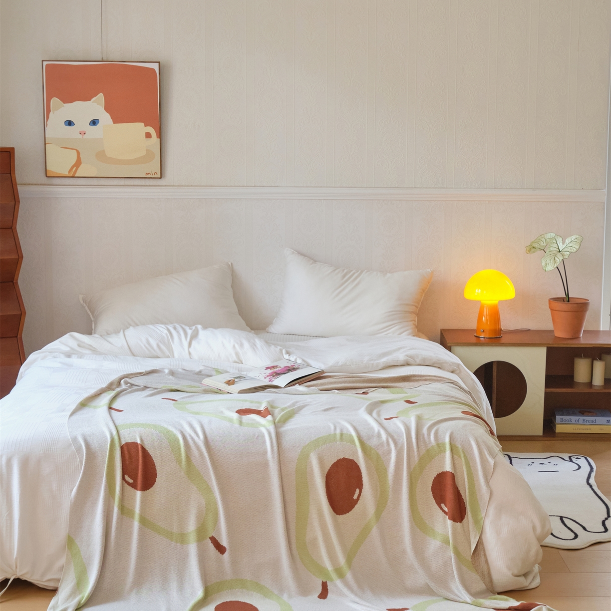 91家纺网 家纺一手货源 找家纺 （总）暖绵绵家纺 2025新款竹纤维牛油果毛毯-艾维卡,艾维卡-牛油果