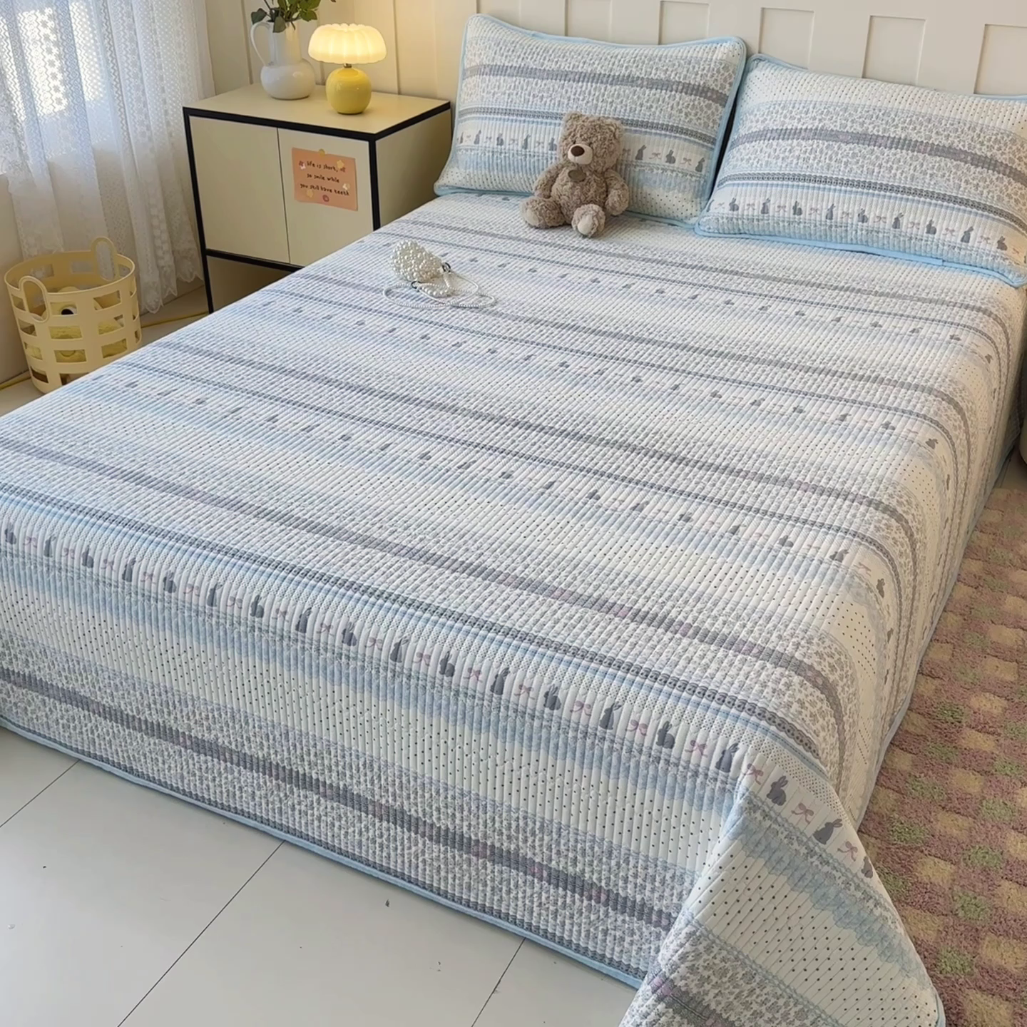 91家纺网 家纺一手货源 找家纺 （总）岚吉家纺 2025新款全棉133*72宝宝绒棉加绒一面纯棉一面牛奶绒双面可用单床盖学生床床垫 床盖单件