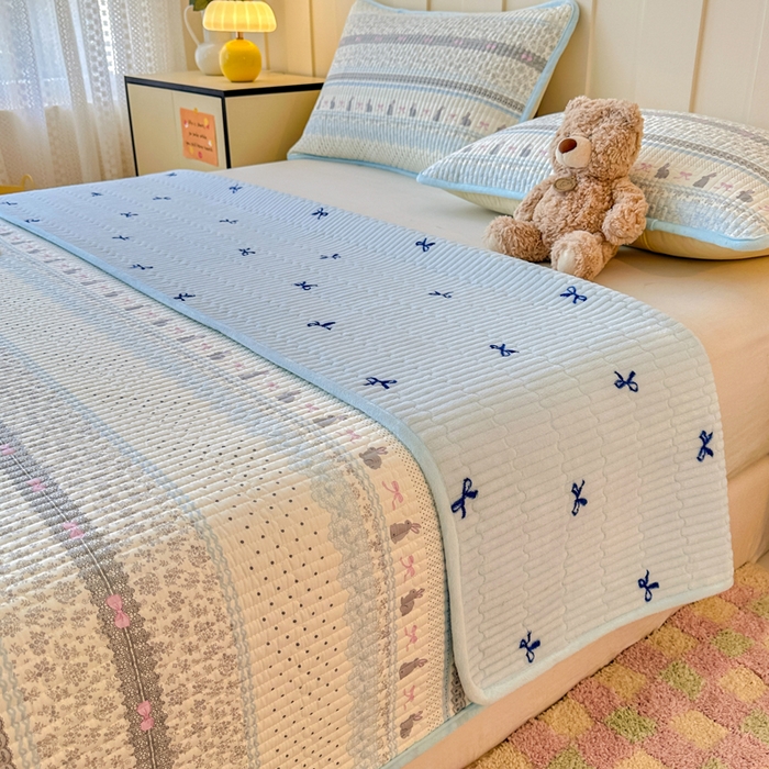 91家纺网 家纺一手货源 找家纺 （总）岚吉家纺 2025新款全棉133*72宝宝绒棉加绒一面纯棉一面牛奶绒双面可用单床盖学生床床垫 床盖单件