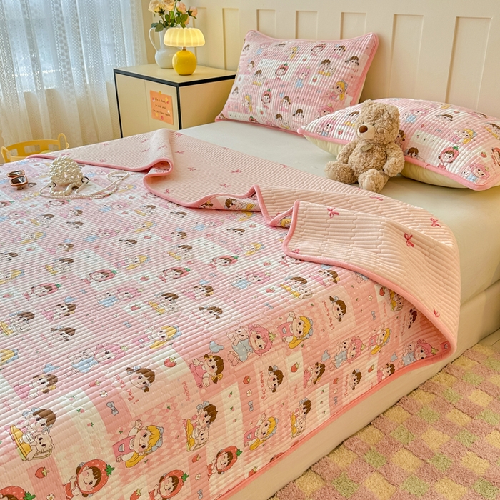 91家纺网 家纺一手货源 找家纺 （总）岚吉家纺 2025新款全棉133*72宝宝绒棉加绒一面纯棉一面牛奶绒双面可用单床盖学生床床垫 床盖单件