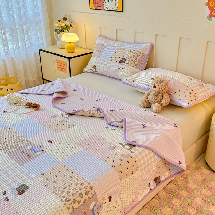 91家纺网 家纺一手货源 找家纺 （总）岚吉家纺 2025新款全棉133*72宝宝绒棉加绒一面纯棉一面牛奶绒双面可用单床盖学生床床垫 床盖单件