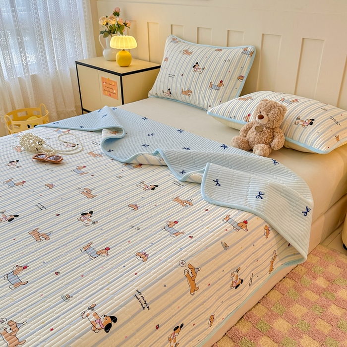 91家纺网 家纺一手货源 找家纺 （总）岚吉家纺 2025新款全棉133*72宝宝绒棉加绒一面纯棉一面牛奶绒双面可用单床盖学生床床垫 床盖单件