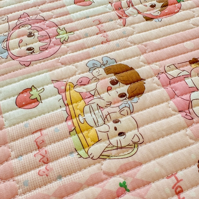 91家纺网 家纺一手货源 找家纺 岚吉家纺 2025新款全棉133*72宝宝绒棉加绒一面纯棉一面牛奶绒双面可用单床盖学生床床垫 床盖单件 棒棒糖女孩