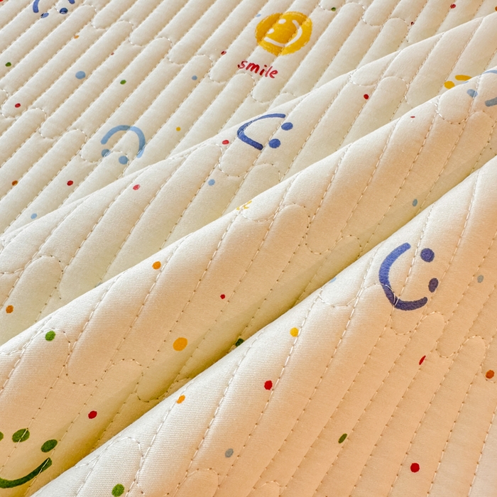 91家纺网 家纺一手货源 找家纺 岚吉家纺 2025新款全棉133*72宝宝绒棉加绒一面纯棉一面牛奶绒双面可用单床盖学生床床垫 床盖单件 多彩笑脸