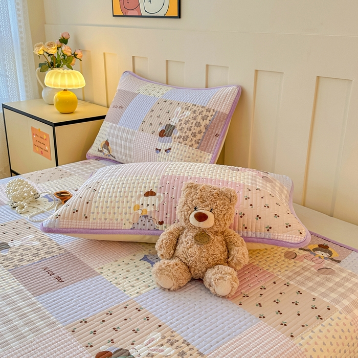 91家纺网 家纺一手货源 找家纺 岚吉家纺 2025新款全棉133*72宝宝绒棉加绒一面纯棉一面牛奶绒双面可用单床盖学生床床垫 床盖单件 快乐聚会