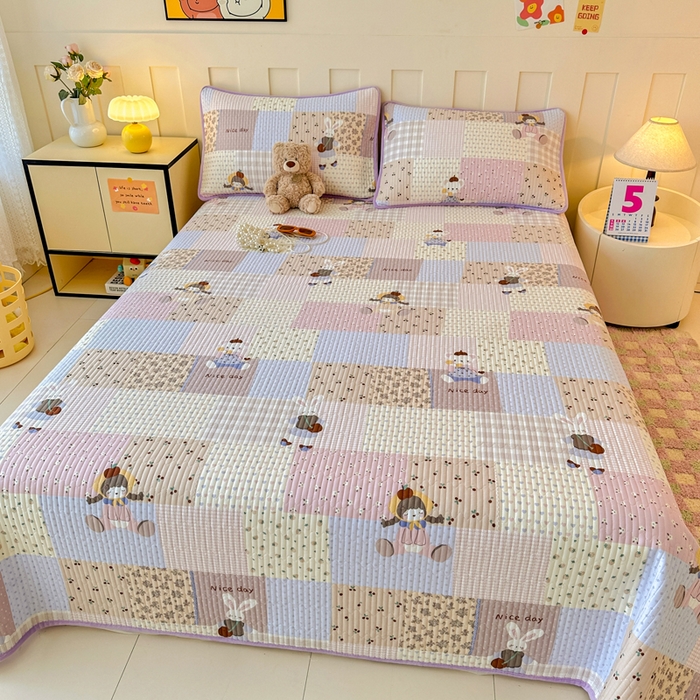 91家纺网 家纺一手货源 找家纺 岚吉家纺 2025新款全棉133*72宝宝绒棉加绒一面纯棉一面牛奶绒双面可用单床盖学生床床垫 床盖单件 快乐聚会