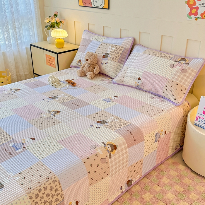 91家纺网 家纺一手货源 找家纺 岚吉家纺 2025新款全棉133*72宝宝绒棉加绒一面纯棉一面牛奶绒双面可用单床盖学生床床垫 床盖单件 快乐聚会