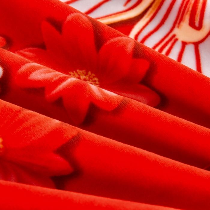 91家纺网 家纺一手货源 找家纺 新8.5-9.5斤法莱绒四件套珊瑚牛奶金貂绒四件套床裙 琉璃蝶梦