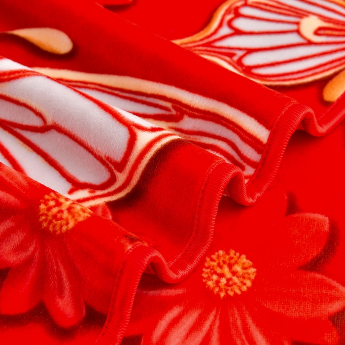 91家纺网 家纺一手货源 找家纺 新8.5-9.5斤法莱绒四件套珊瑚牛奶金貂绒四件套床裙 琉璃蝶梦