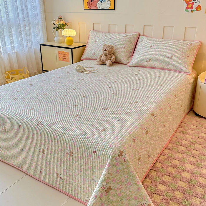 91家纺网 家纺一手货源 找家纺 岚吉家纺 2025新款全棉133*72宝宝绒棉加绒一面纯棉一面牛奶绒双面可用单床盖学生床床垫 床盖单件 美梦花园