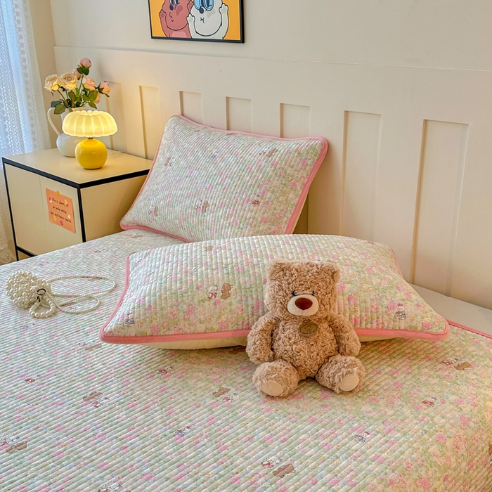 91家纺网 家纺一手货源 找家纺 岚吉家纺 2025新款全棉133*72宝宝绒棉加绒一面纯棉一面牛奶绒双面可用单床盖学生床床垫 床盖单件 美梦花园