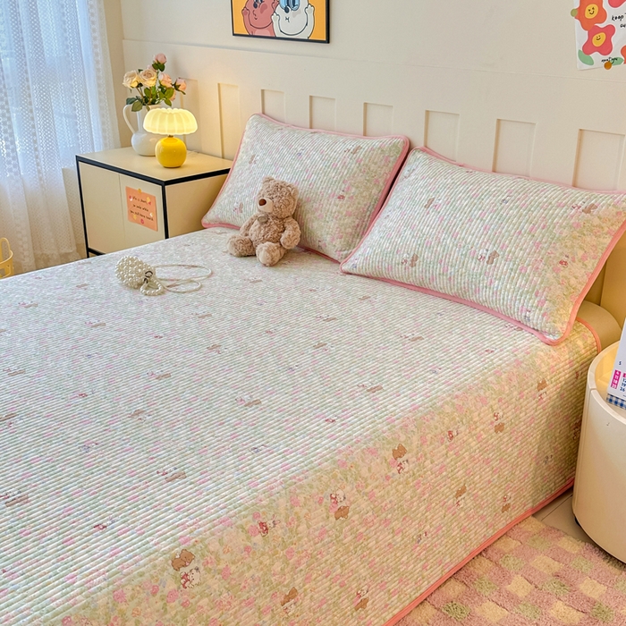 91家纺网 家纺一手货源 找家纺 岚吉家纺 2025新款全棉133*72宝宝绒棉加绒一面纯棉一面牛奶绒双面可用单床盖学生床床垫 床盖单件 美梦花园