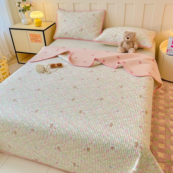 91家纺网 家纺一手货源 找家纺 岚吉家纺 2025新款全棉133*72宝宝绒棉加绒一面纯棉一面牛奶绒双面可用单床盖学生床床垫 床盖单件 美梦花园