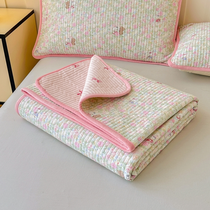 91家纺网 家纺一手货源 找家纺 岚吉家纺 2025新款全棉133*72宝宝绒棉加绒一面纯棉一面牛奶绒双面可用单床盖学生床床垫 床盖单件 美梦花园