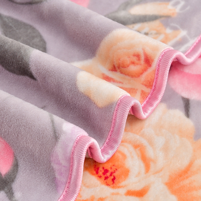 91家纺网 家纺一手货源 找家纺 新8.5-9.5斤法莱绒四件套珊瑚牛奶金貂绒四件套床裙 漫步花丛