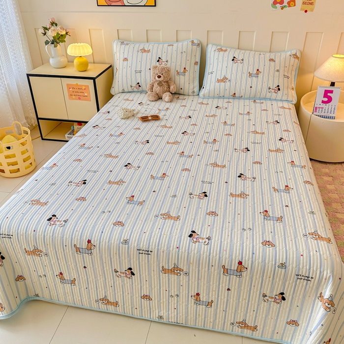 91家纺网 家纺一手货源 找家纺 岚吉家纺 2025新款全棉133*72宝宝绒棉加绒一面纯棉一面牛奶绒双面可用单床盖学生床床垫 床盖单件 糖纸童年