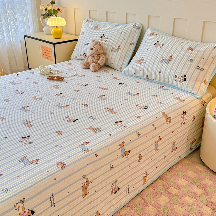 91家纺网 家纺一手货源 找家纺 岚吉家纺 2025新款全棉133*72宝宝绒棉加绒一面纯棉一面牛奶绒双面可用单床盖学生床床垫 床盖单件 糖纸童年