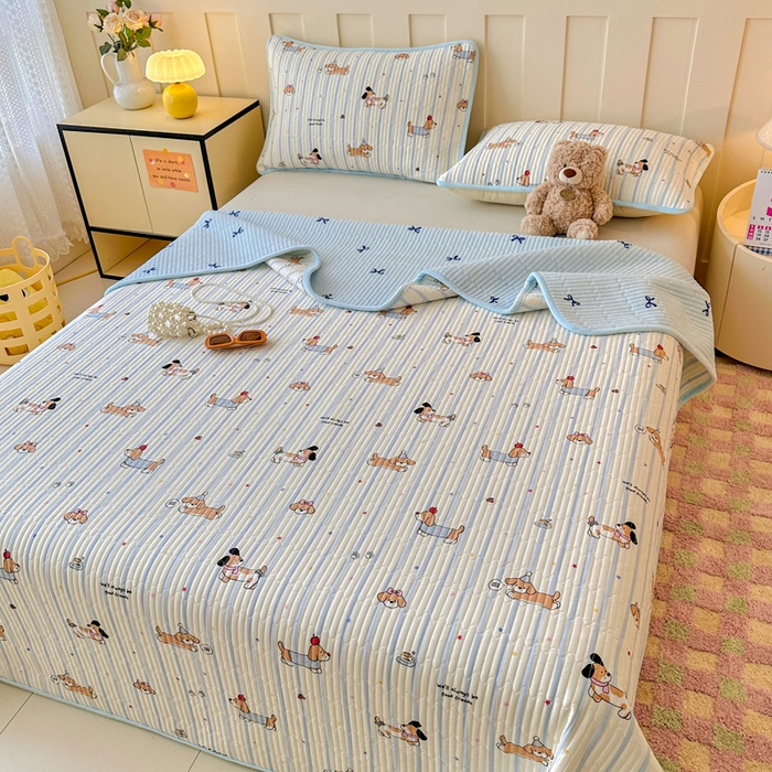 91家纺网 家纺一手货源 找家纺 岚吉家纺 2025新款全棉133*72宝宝绒棉加绒一面纯棉一面牛奶绒双面可用单床盖学生床床垫 床盖单件 糖纸童年