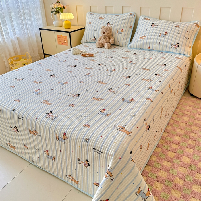 91家纺网 家纺一手货源 找家纺 岚吉家纺 2025新款全棉133*72宝宝绒棉加绒一面纯棉一面牛奶绒双面可用单床盖学生床床垫 床盖单件 糖纸童年