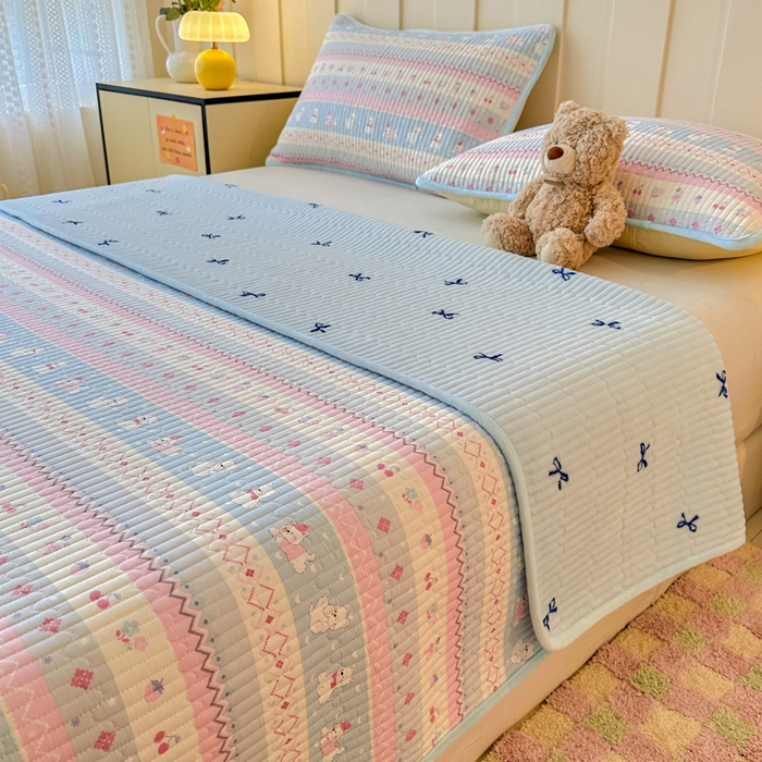 91家纺网 家纺一手货源 找家纺 岚吉家纺 2025新款全棉133*72宝宝绒棉加绒一面纯棉一面牛奶绒双面可用单床盖学生床床垫 床盖单件 小狗笔记