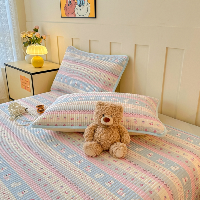 91家纺网 家纺一手货源 找家纺 岚吉家纺 2025新款全棉133*72宝宝绒棉加绒一面纯棉一面牛奶绒双面可用单床盖学生床床垫 床盖单件 小狗笔记