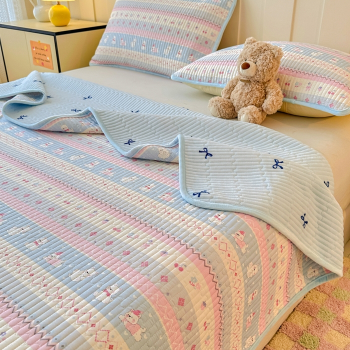 91家纺网 家纺一手货源 找家纺 岚吉家纺 2025新款全棉133*72宝宝绒棉加绒一面纯棉一面牛奶绒双面可用单床盖学生床床垫 床盖单件 小狗笔记