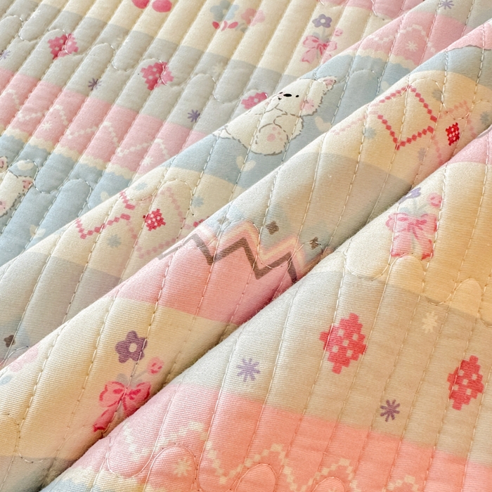 91家纺网 家纺一手货源 找家纺 岚吉家纺 2025新款全棉133*72宝宝绒棉加绒一面纯棉一面牛奶绒双面可用单床盖学生床床垫 床盖单件 小狗笔记