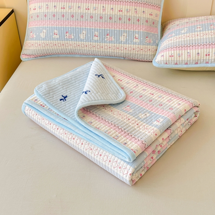 91家纺网 家纺一手货源 找家纺 岚吉家纺 2025新款全棉133*72宝宝绒棉加绒一面纯棉一面牛奶绒双面可用单床盖学生床床垫 床盖单件 小狗笔记