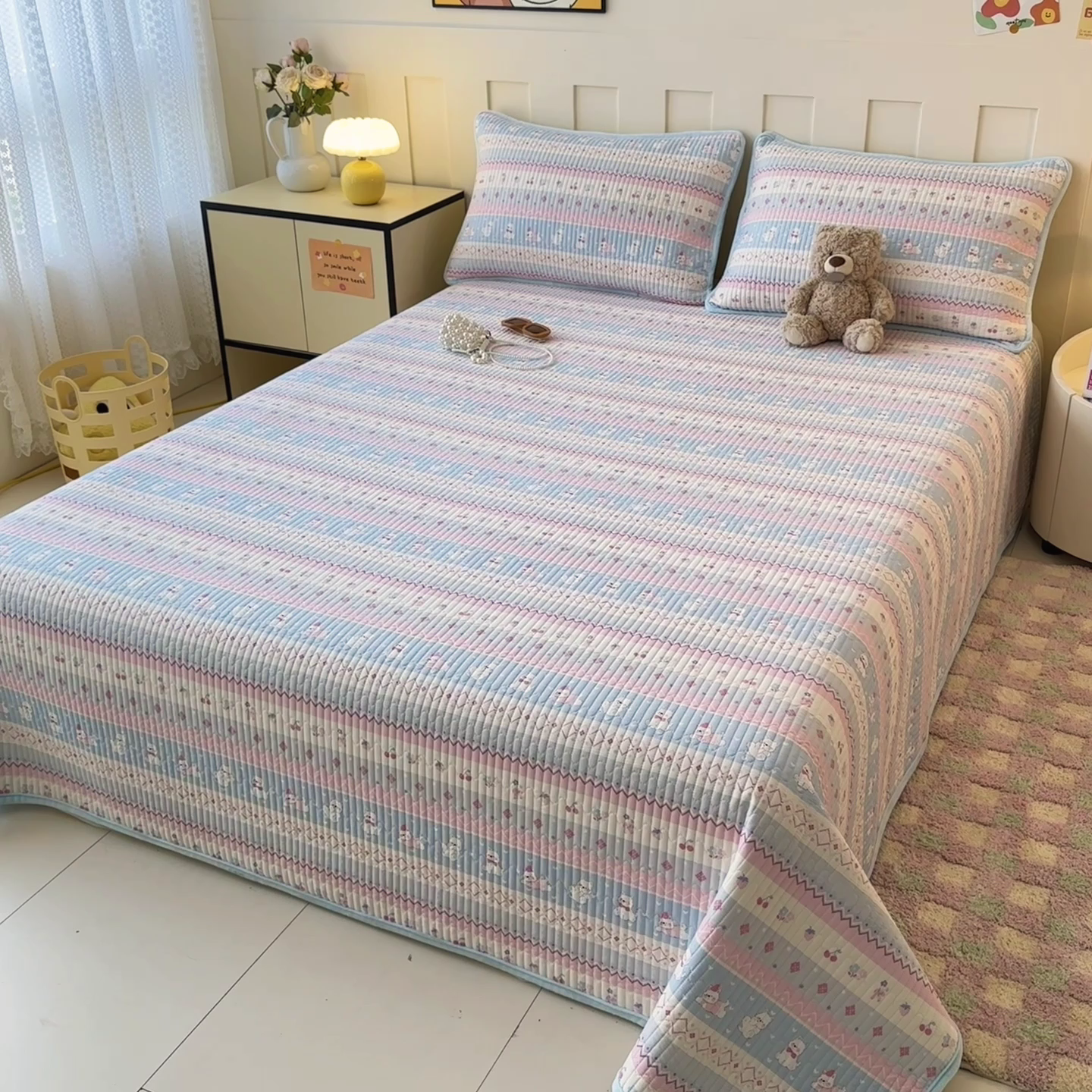 91家纺网 家纺一手货源 找家纺 岚吉家纺 2025新款全棉133*72宝宝绒棉加绒一面纯棉一面牛奶绒双面可用单床盖学生床床垫 床盖单件 小狗笔记