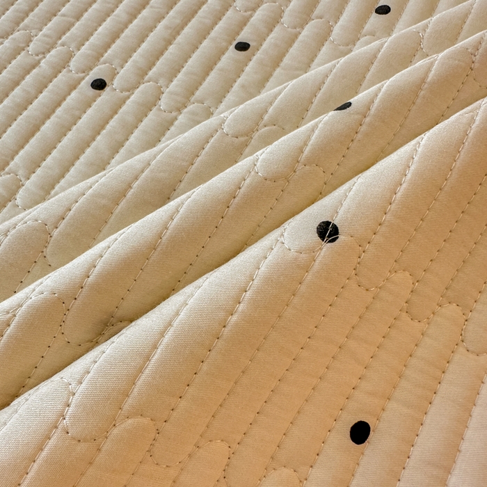 91家纺网 家纺一手货源 找家纺 岚吉家纺 2025新款全棉133*72宝宝绒棉加绒一面纯棉一面牛奶绒双面可用单床盖学生床床垫 床盖单件 小黑点点（米）