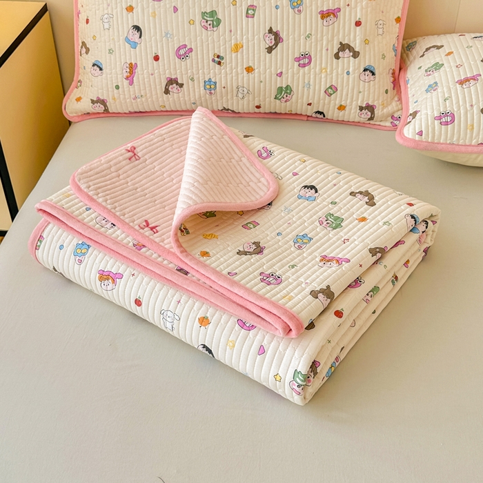 91家纺网 家纺一手货源 找家纺 岚吉家纺 2025新款全棉133*72宝宝绒棉加绒一面纯棉一面牛奶绒双面可用单床盖学生床床垫 床盖单件 新新一家