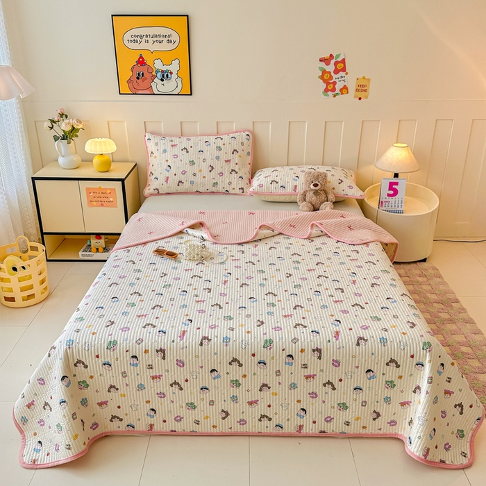 91家纺网 家纺一手货源 找家纺 岚吉家纺 2025新款全棉133*72宝宝绒棉加绒一面纯棉一面牛奶绒双面可用单床盖学生床床垫 床盖单件 新新一家