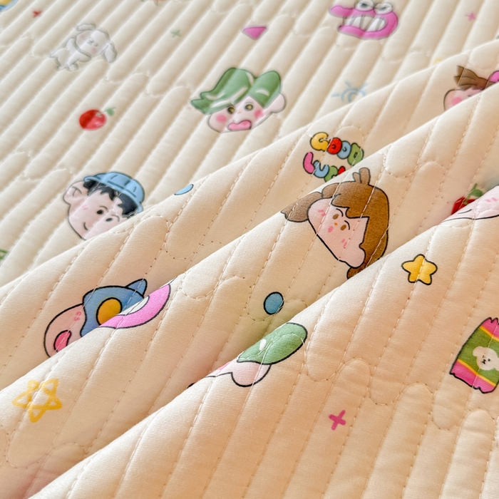 91家纺网 家纺一手货源 找家纺 岚吉家纺 2025新款全棉133*72宝宝绒棉加绒一面纯棉一面牛奶绒双面可用单床盖学生床床垫 床盖单件 新新一家