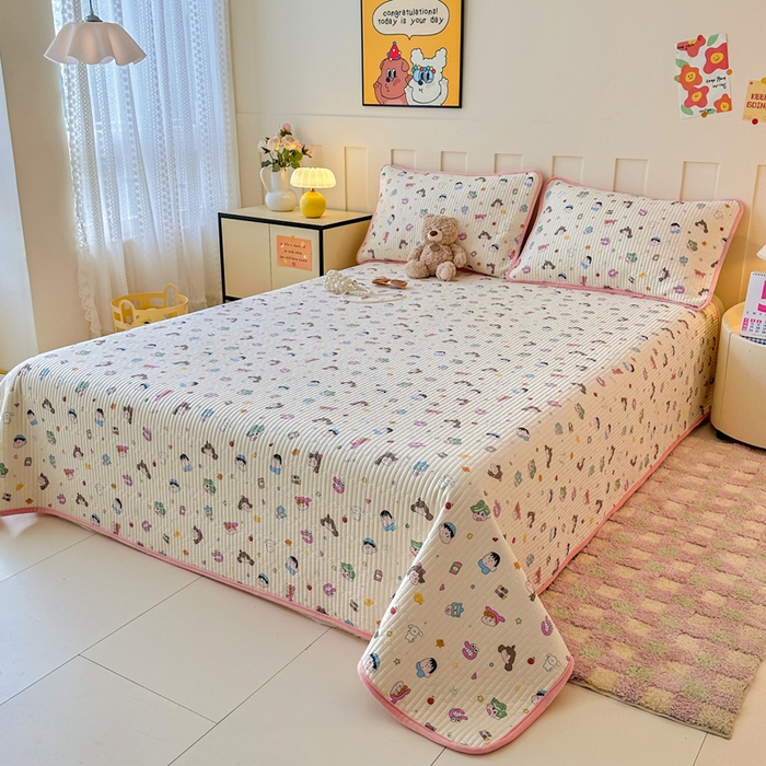 91家纺网 家纺一手货源 找家纺 岚吉家纺 2025新款全棉133*72宝宝绒棉加绒一面纯棉一面牛奶绒双面可用单床盖学生床床垫 床盖单件 新新一家