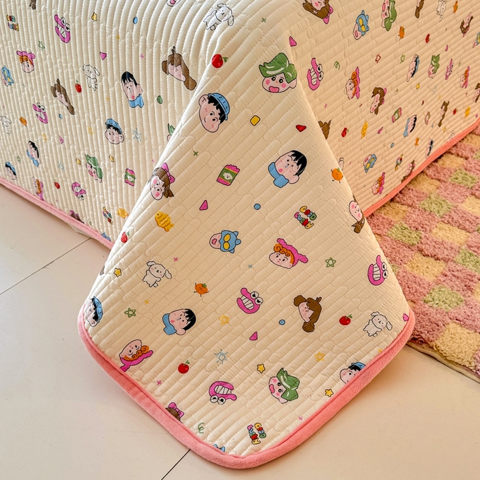 91家纺网 家纺一手货源 找家纺 岚吉家纺 2025新款全棉133*72宝宝绒棉加绒一面纯棉一面牛奶绒双面可用单床盖学生床床垫 床盖单件 新新一家