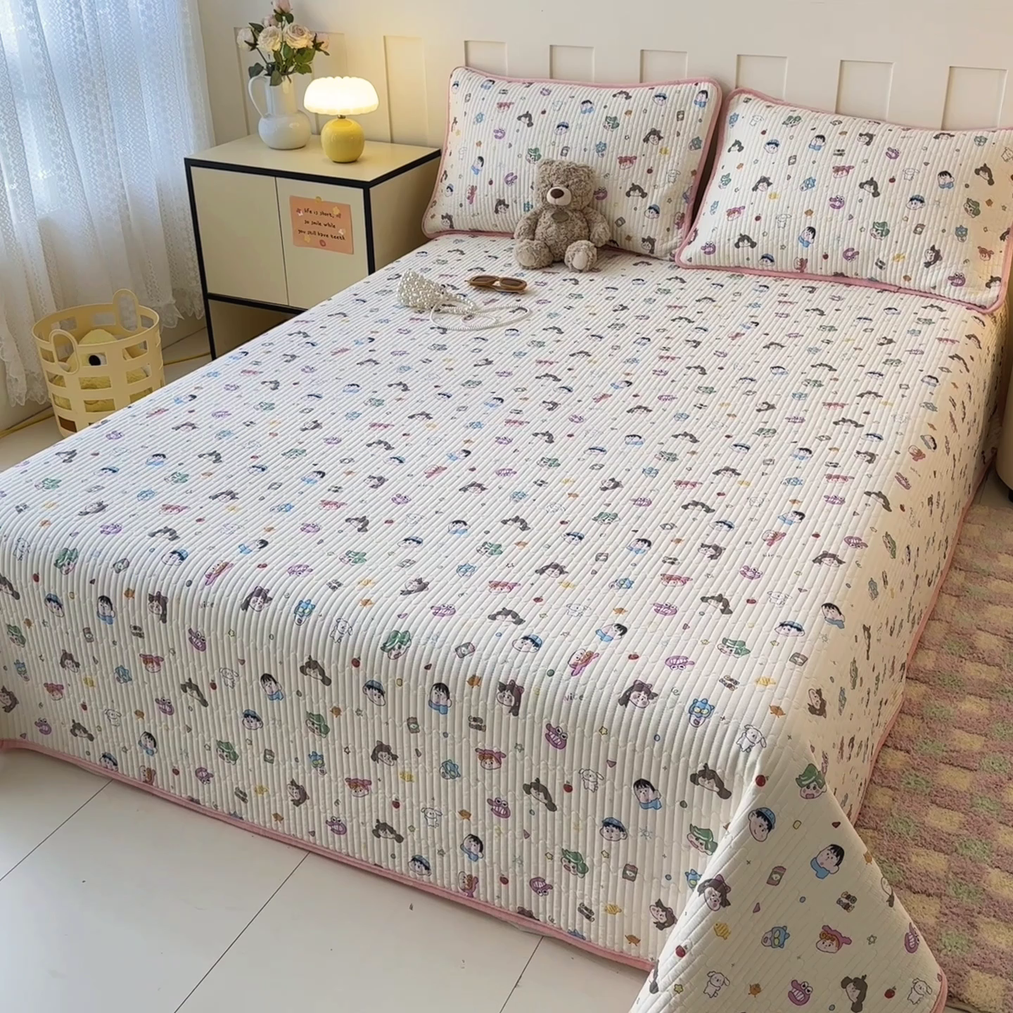 91家纺网 家纺一手货源 找家纺 岚吉家纺 2025新款全棉133*72宝宝绒棉加绒一面纯棉一面牛奶绒双面可用单床盖学生床床垫 床盖单件 新新一家