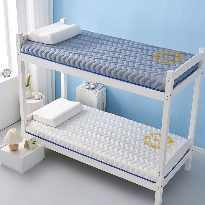 91家纺网 家纺一手货源 找家纺 缦吉 2025款学生乳胶抗压棉波浪床垫 白色