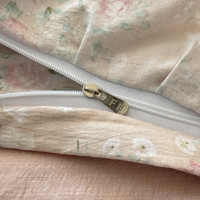 91家纺网 家纺一手货源 找家纺 繁花家居 2025新款云感木棉针织棉双层纱床盖四件套 床盖被套款-盛世芳华