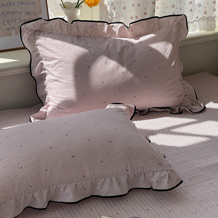 91家纺网 家纺一手货源 找家纺 繁花家居 2025新款云感木棉针织棉双层纱床盖四件套 床盖被套款-柔情蜜意