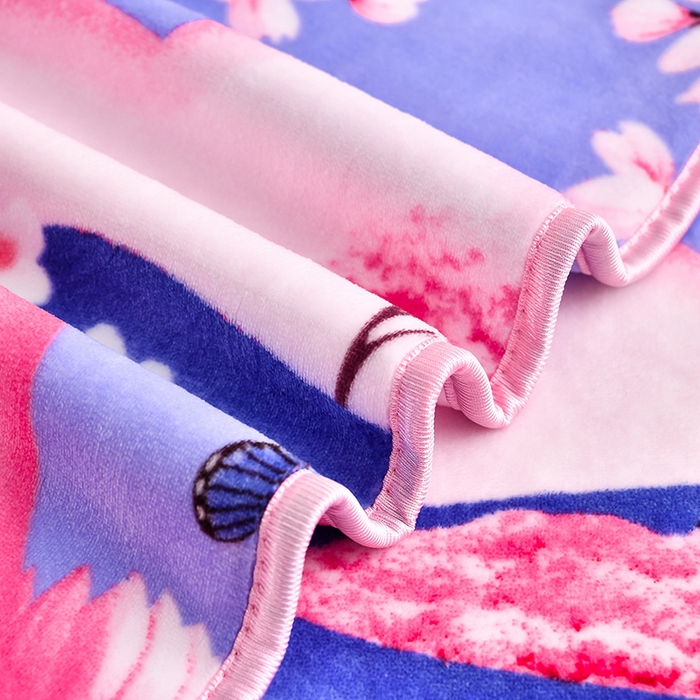 91家纺网 家纺一手货源 找家纺 新8.5-9.5斤法莱绒四件套珊瑚牛奶金貂绒四件套床裙 十里桃花