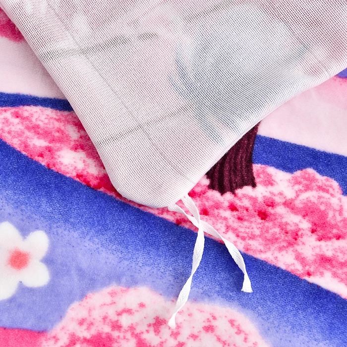 91家纺网 家纺一手货源 找家纺 新8.5-9.5斤法莱绒四件套珊瑚牛奶金貂绒四件套床裙 十里桃花