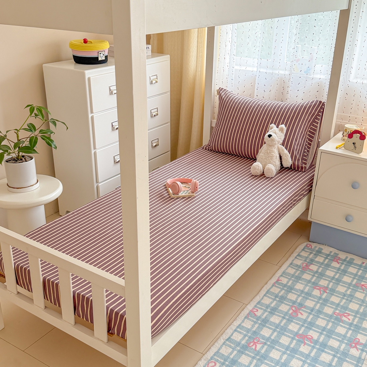 91家纺网 家纺一手货源 找家纺 （总）简宜家居（朝初家纺） 2025新款全棉纯棉磨毛加厚A版学生床笠单品床笠单件单床笠-线素系列