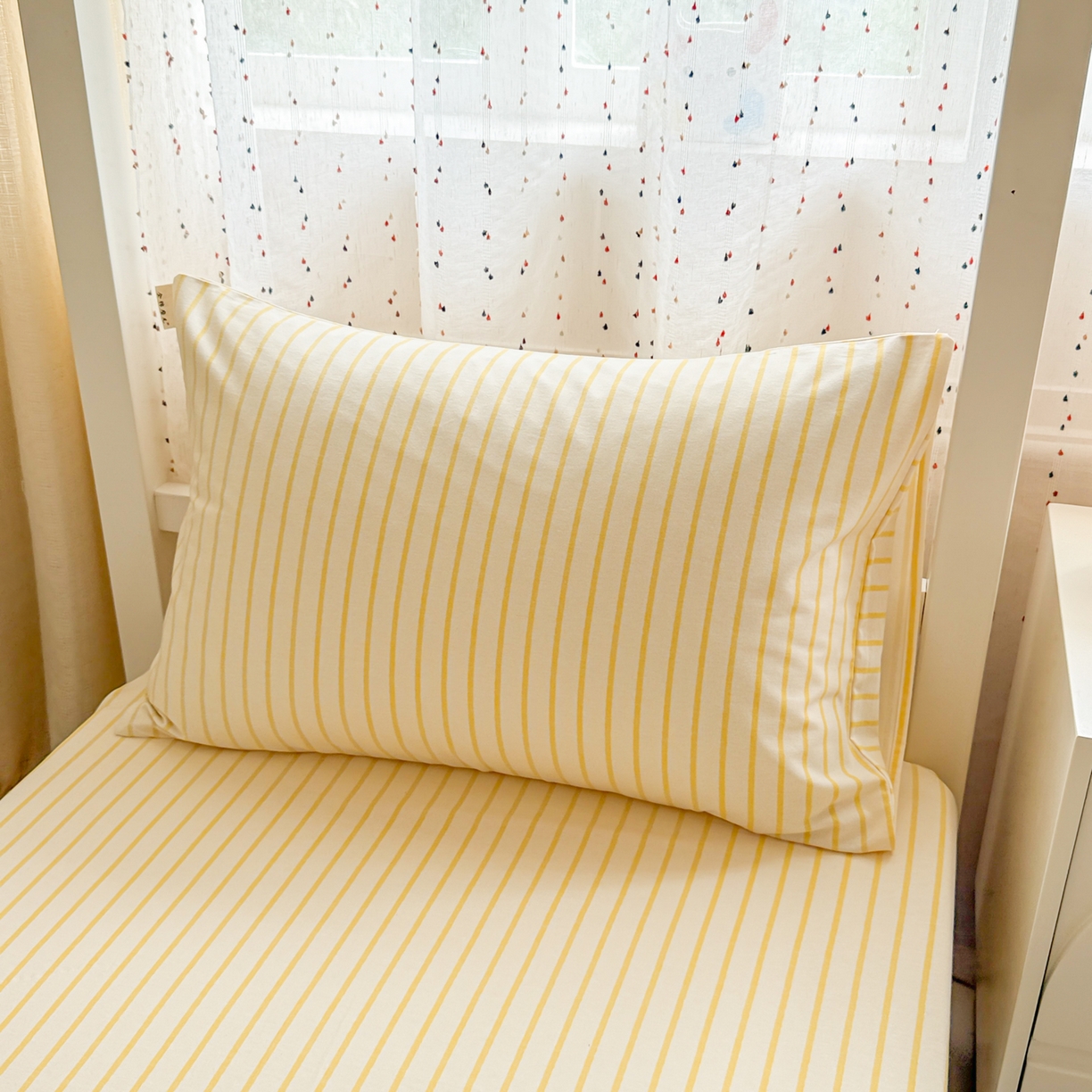 91家纺网 家纺一手货源 找家纺 简宜家居（朝初家纺） 2025新款全棉纯棉磨毛加厚A版学生床笠单品床笠单件单床笠-线素系列 线素-黄