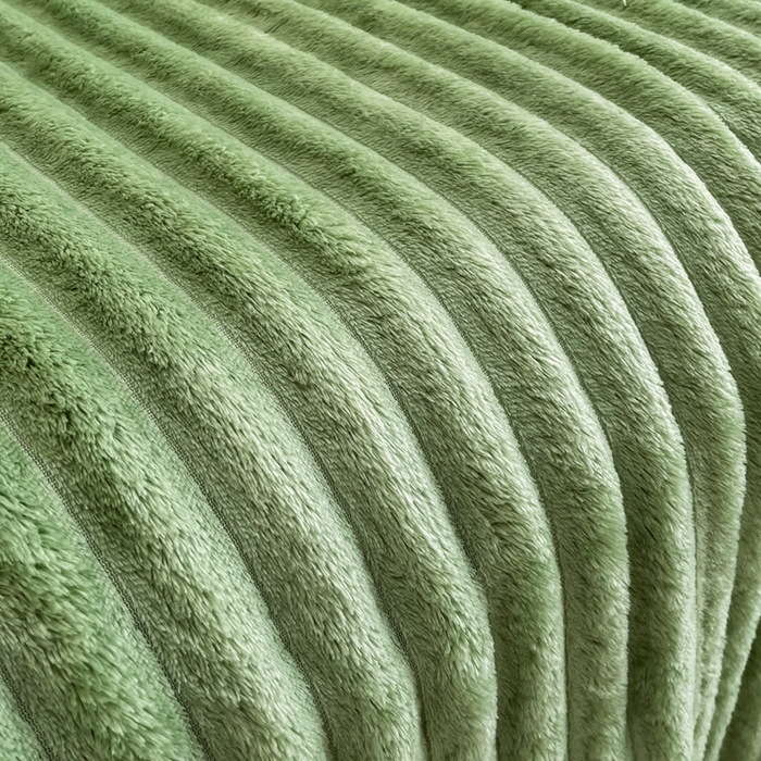 91家纺网 家纺一手货源 找家纺 雅芝蓝 2025新款跨境外贸直播爆品兔毛绒高克重多功能抽条毛毯盖毯午睡毯 果绿