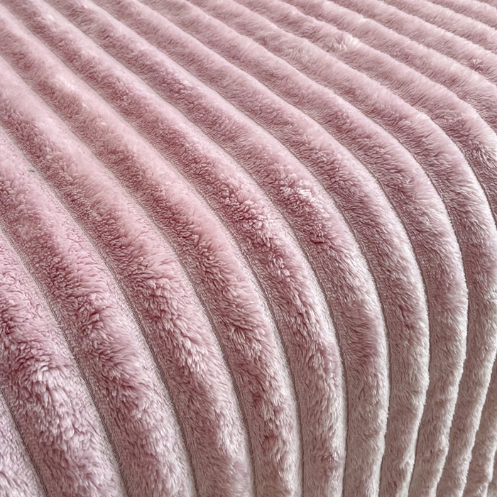 91家纺网 家纺一手货源 找家纺 雅芝蓝 2025新款跨境外贸直播爆品兔毛绒高克重多功能抽条毛毯盖毯午睡毯 淡紫色