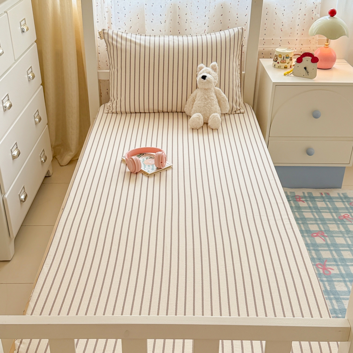 91家纺网 家纺一手货源 找家纺 简宜家居（朝初家纺） 2025新款全棉纯棉磨毛加厚A版学生床笠单品床笠单件单床笠-线素系列 线素-灰