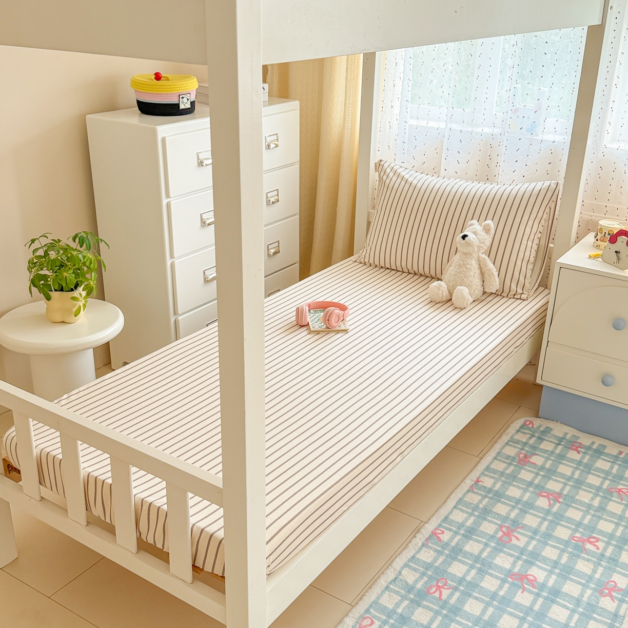 91家纺网 家纺一手货源 找家纺 简宜家居（朝初家纺） 2025新款全棉纯棉磨毛加厚A版学生床笠单品床笠单件单床笠-线素系列 线素-灰