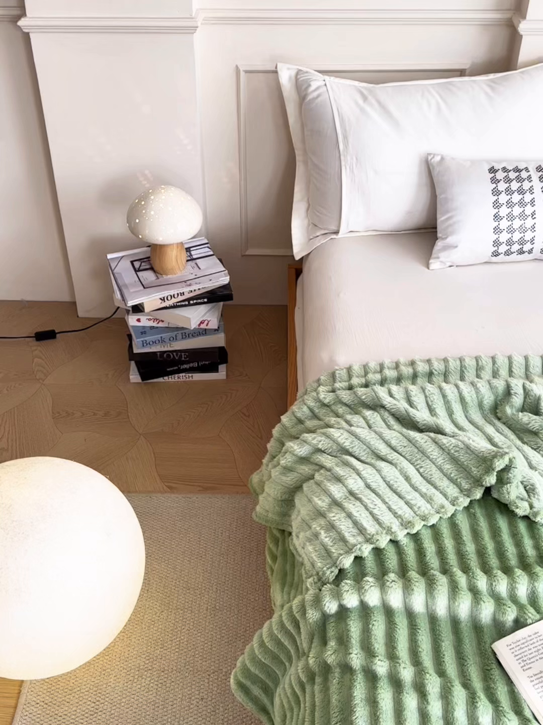 91家纺网 家纺一手货源 找家纺 雅芝蓝 2025新款跨境外贸直播爆品兔毛绒高克重多功能抽条毛毯盖毯午睡毯 果绿